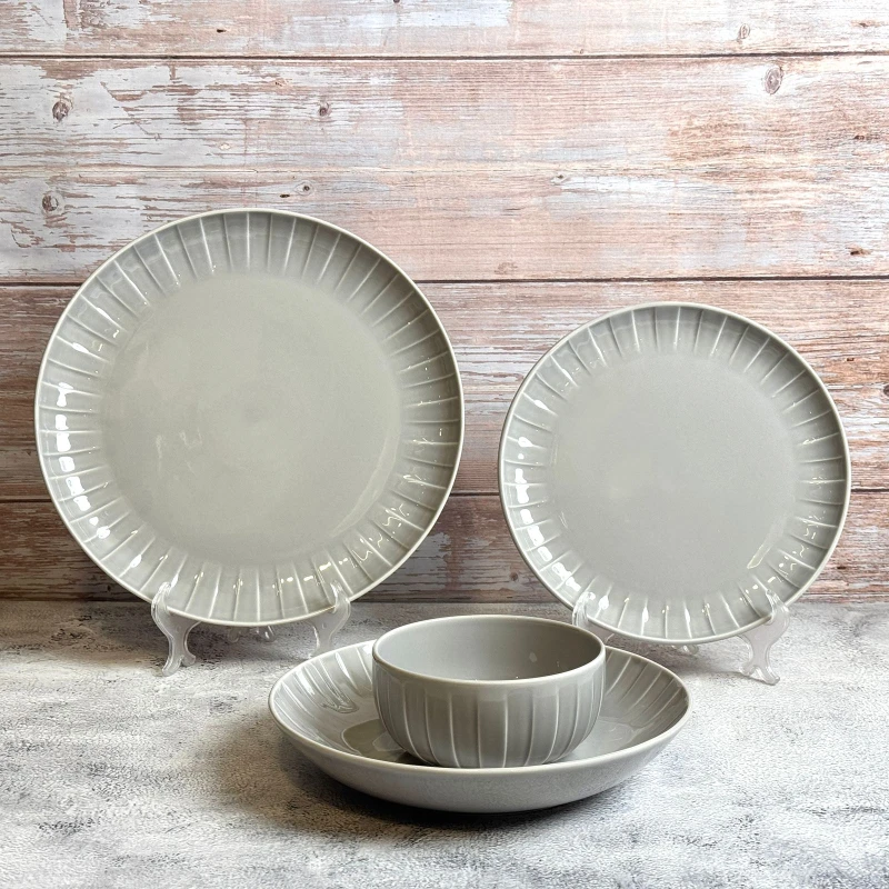 طقم عشاء تايلاندي 24 قطعه – رصاصى – QUALITIER