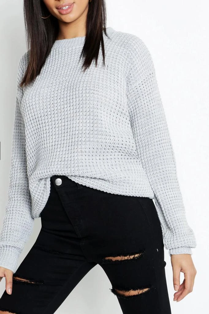 Solid color low-shoulder woven sweatshirt