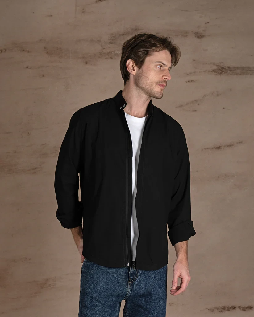 قميص رجالي Black Regular Fit Cotton shirt