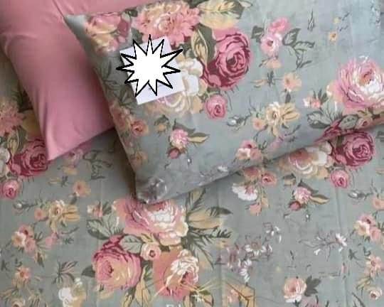 طقم ملاية سرير قطن 100% مقاس (240*260)   خدديه 50*70  1مخده50*170