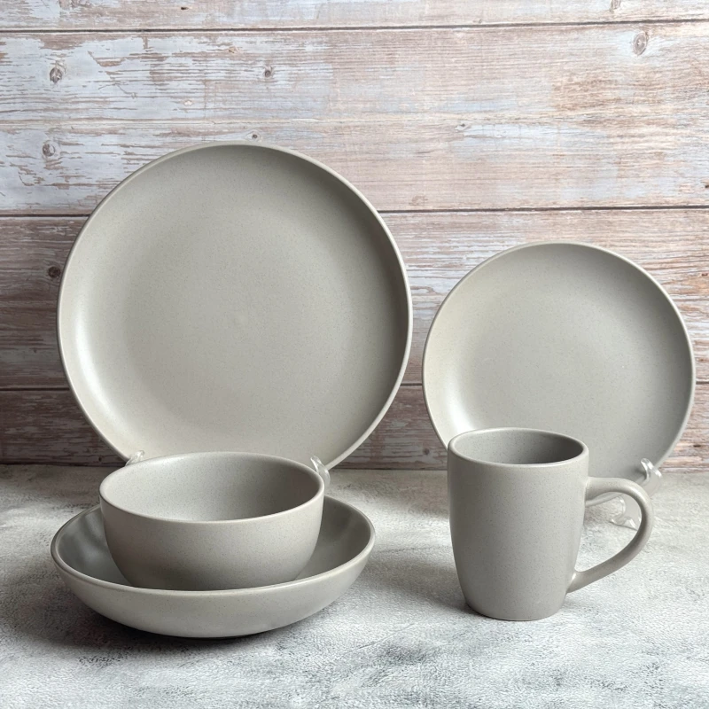 طقم عشاء بورسلين 30 قطعة – All Gray – Ka005