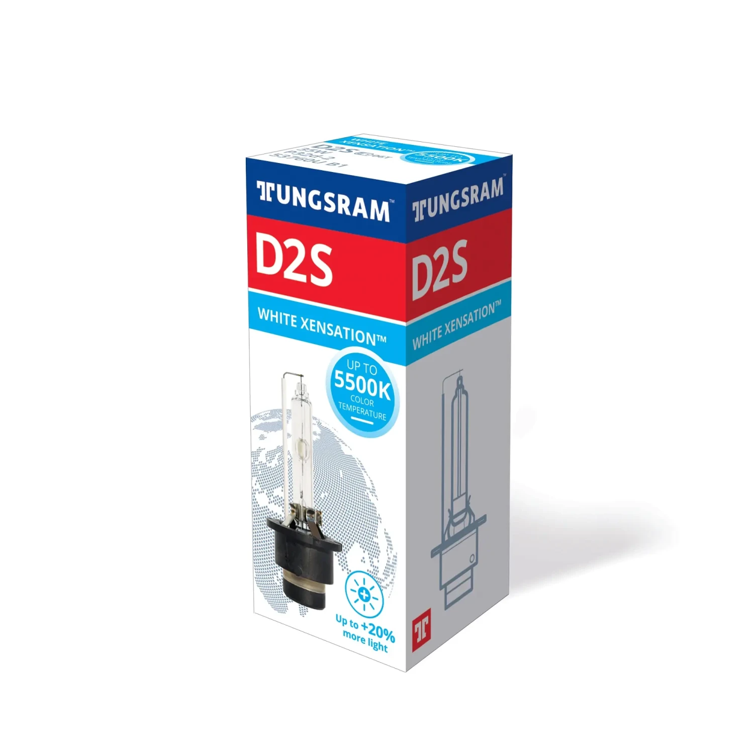 لمبة تونجسرام أمامية زينون D2S - ضوء رياضي 5500K مدى +20