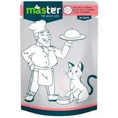 Master Cat Wet Food Adult with Veal in Sauce Pouch 80g