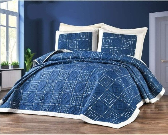 طقم كوفرته قطن بيور تركى  - مقاس كبير -3 قطع -  230*250 سم