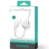 Joyroom S-A40 3 In 1 Retractable 3.5A Mini Charging Cable 1m White For Charging Adapter Micro USB