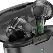 Wewoo t12 true sound tws 5.3 v wireless bluetooth earphones with built-in mic and charging case - black(0111)