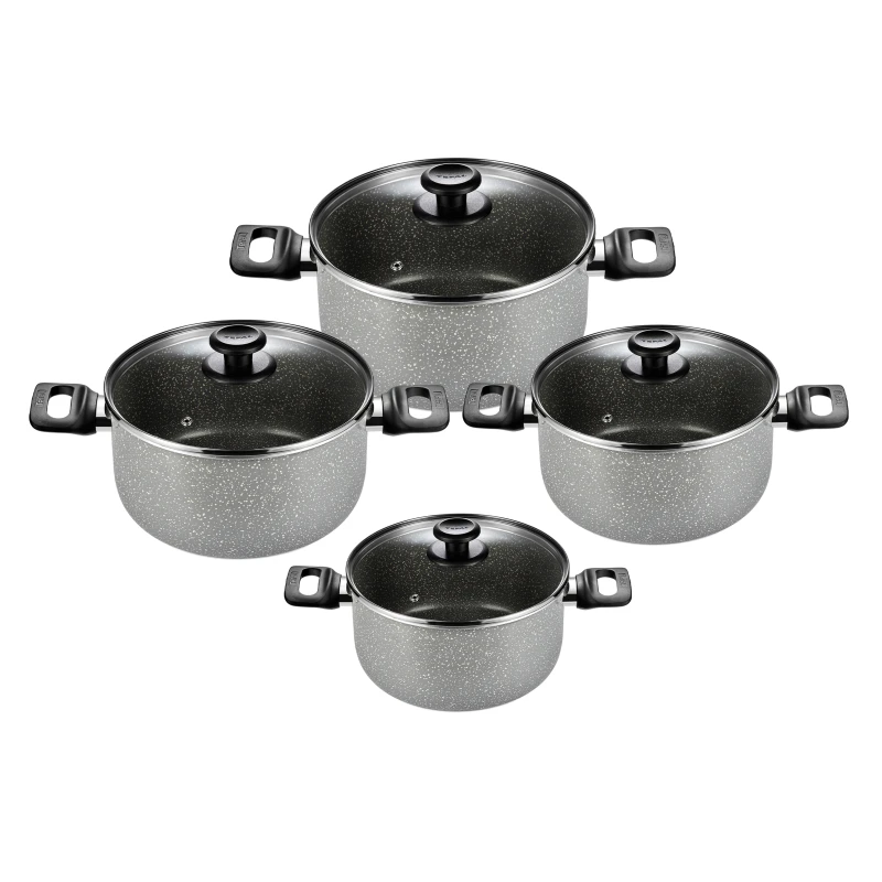 طقم حلل كوك ناتشورال من تيفال، مقاس 18،20،24،28 سم - رمادى