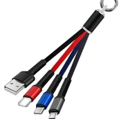 3 In 1 Micro Type C Lightning Fast Charging Cable Keychain(0856)