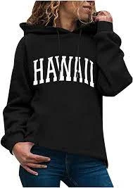Hoodie with kangaroo pocket letters, low shoulders and drawstring