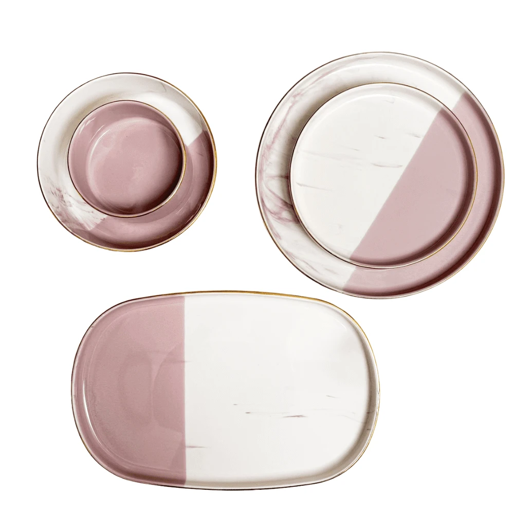 طقم عشاء 25 قطعه ماربل بنفسجي*ابيض – Évora