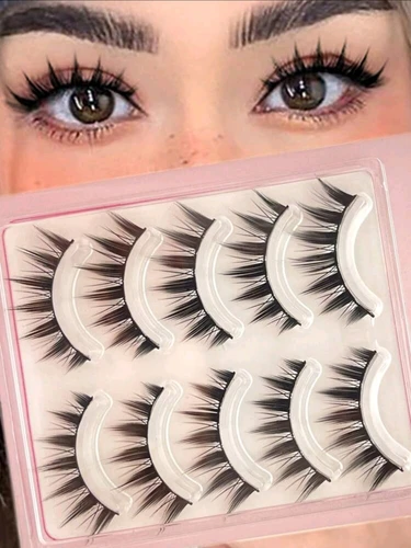 Makeup False Eyelashes 5 Pairs Cartoon Eyelash Smiling Anime