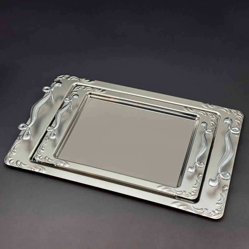 طقم صواني 2 قطعه – Lalezar Silver Matt