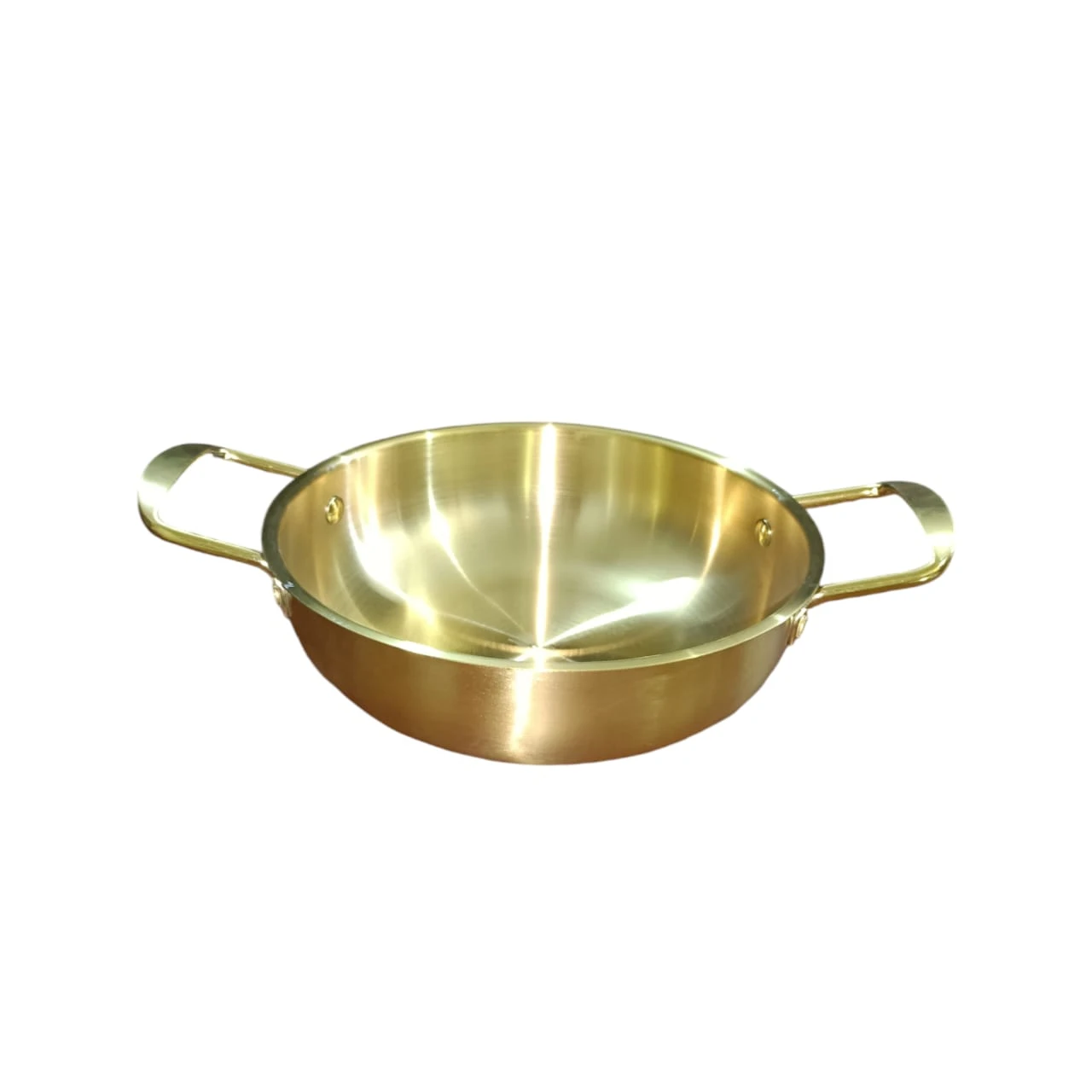 طاسة تقديم ذهبية بمقبضين