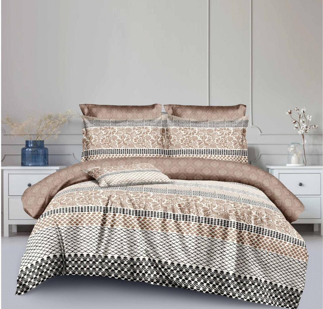 طقم ملايه سرير كبير مصنوعه من القطن مقاس (240*260 سم) مع 2 كيس خدديه مقاس(50*75 سم)-