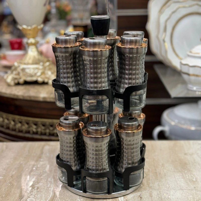 طقم توابل دوار – 12 قطعه