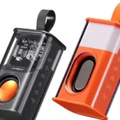 Portable Wireless Bluetooth Speaker With RGB Light A36S Supports TWS Connection And TF Card Clear For Home, Party And Travel By Gamilo (Orange + Black)