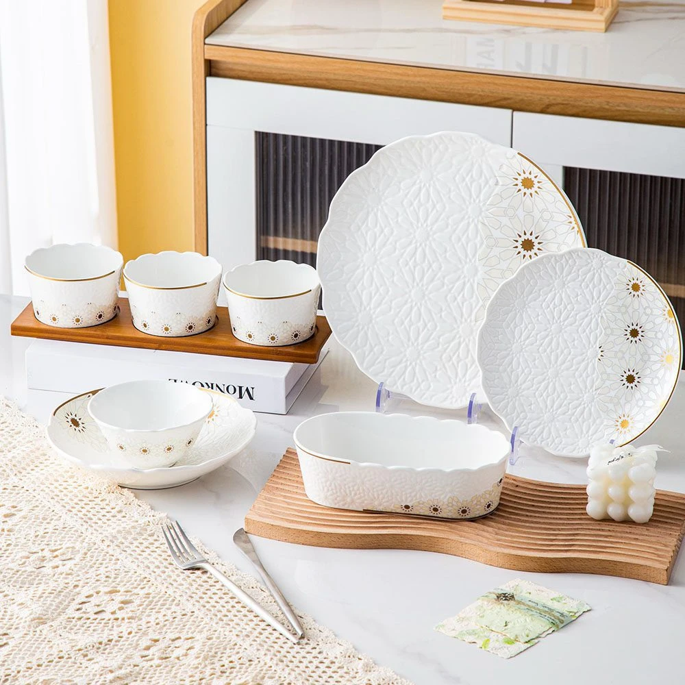 طقم عشاء 29 قطعه – Andalous Design – White*Biege