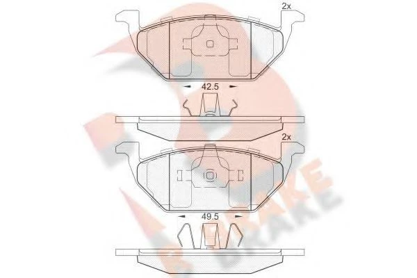 RBRAKE طقم تيل امامي SKODA OCT.A4-A5 / VloksWagen JETTA-TOLEDO