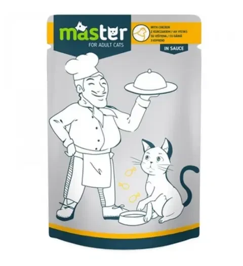 Master Cat Wet Food Adult with Chicken in sauce Pouch 80 g(909061)