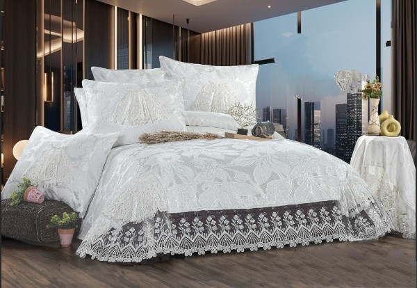 مفرش ستان سوفت تركي كبيرمكون من   1 مفرش +2خداديه