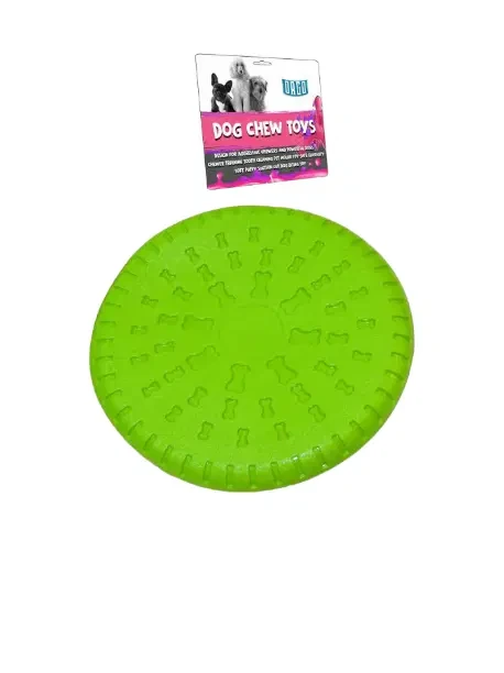 Orgo dog chew flying catch toy green
