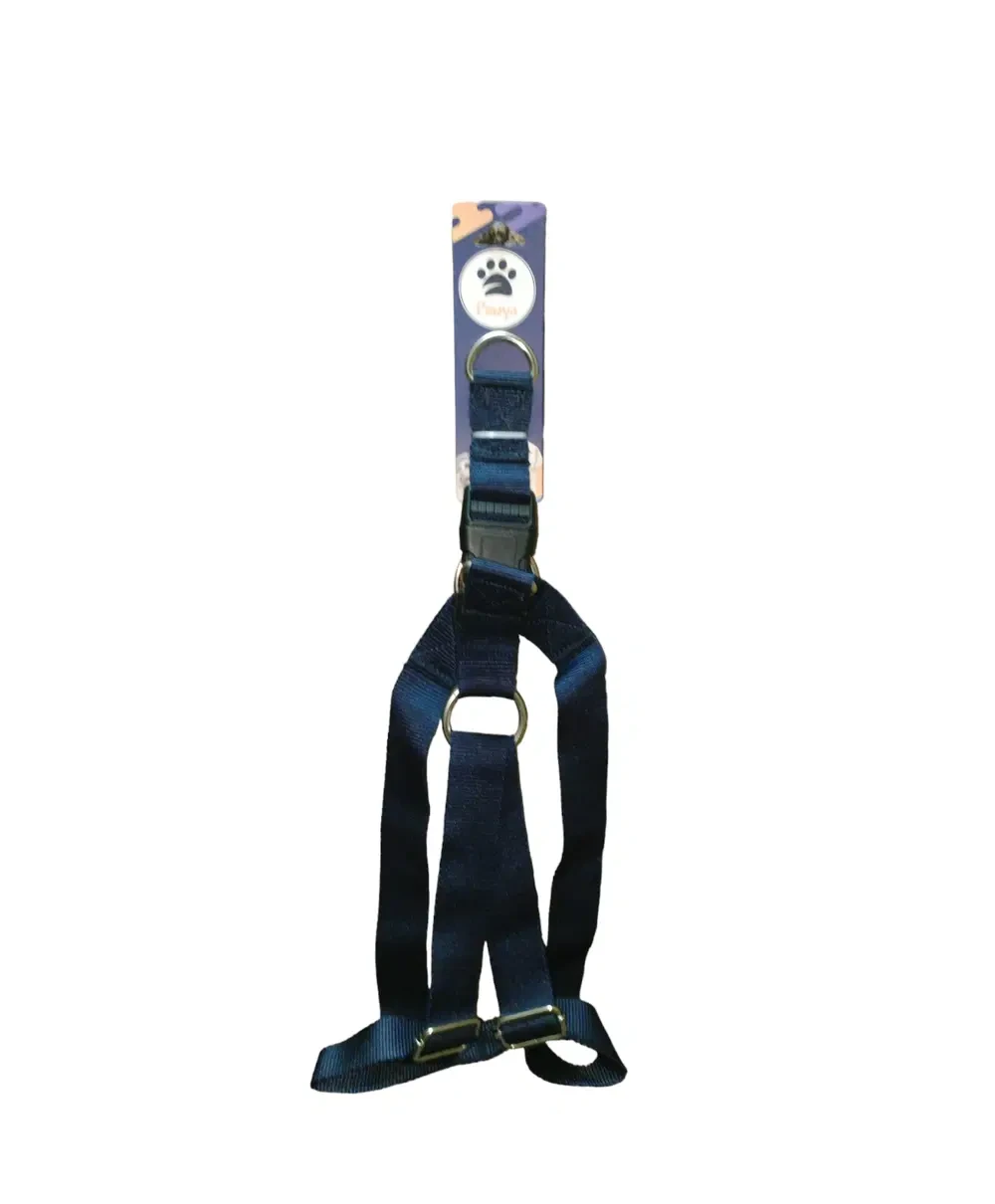 Nylon harness, navy blue, size large for dogs
