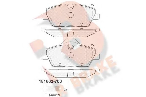 RBRAKE طقم تيل امامي BMW E81- E87/116I- Mini Cooper R56 F55