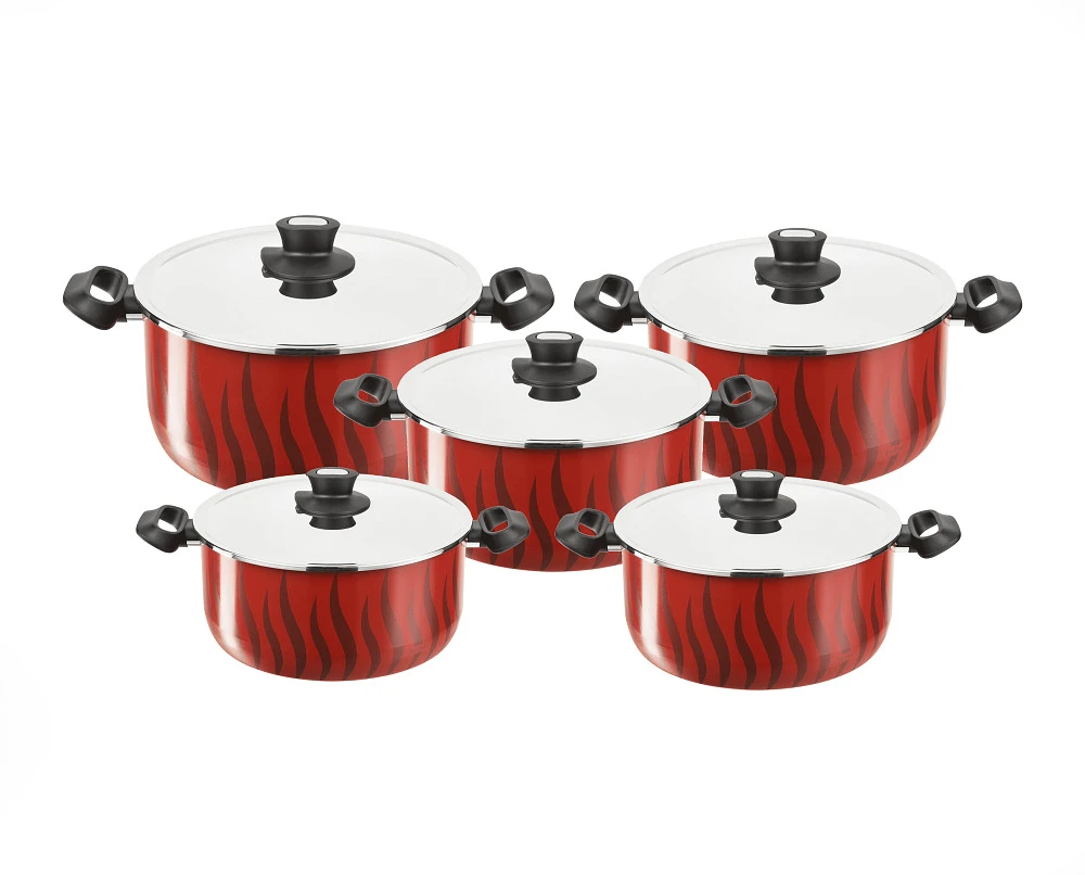 طقم حلل تيفال تيمبو فليم - مقاس 18،20،24،26،28 -