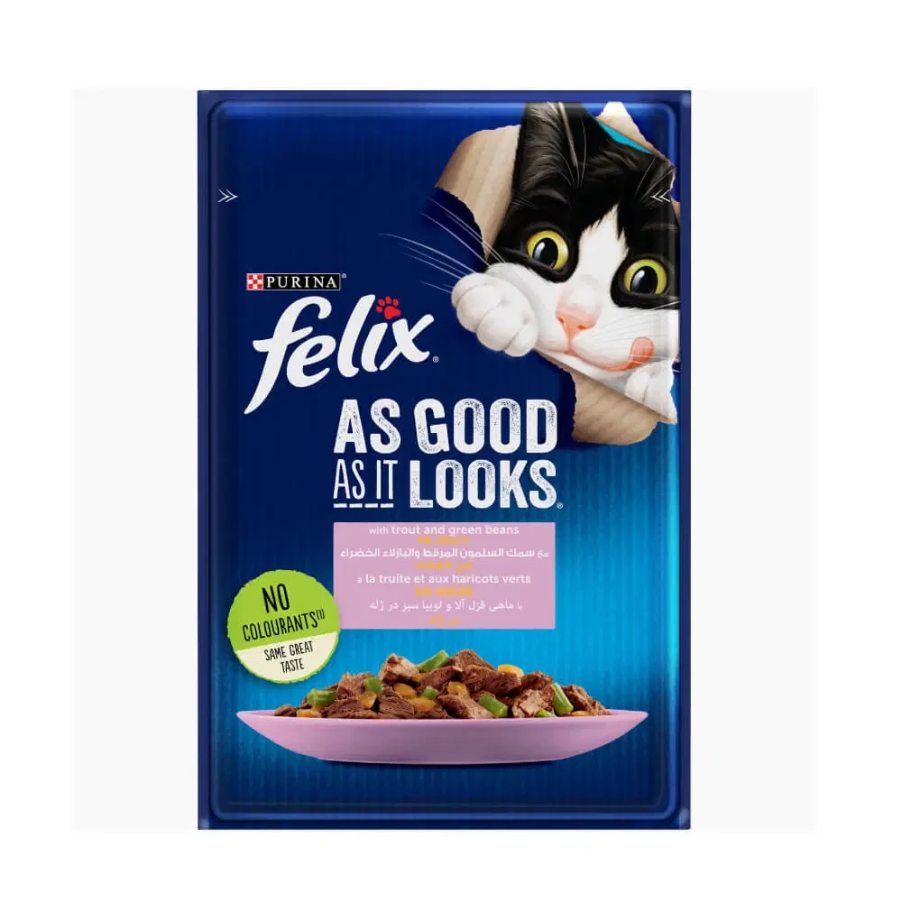 Felix with trout and green beans 85ge