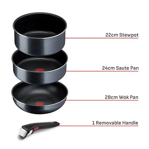 طقم طهي تيفال انجنيو اكس ال فورس 4 قطع