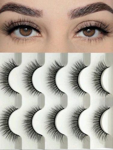 Makeup False Eyelashes 12mm Cat Eye 5 Pairs