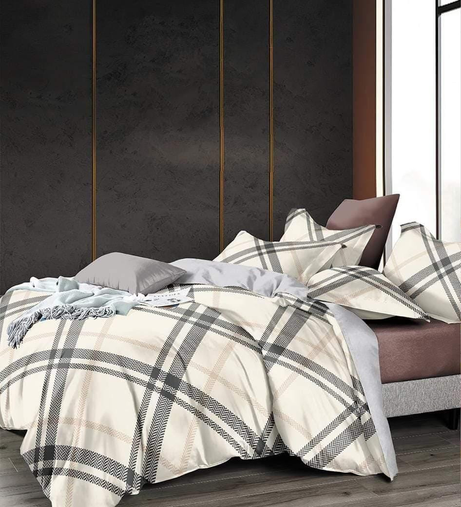 طقم سرير كبير المجد بتصميم مطبوع للسرير مكون من 4 قطع